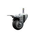 Service Caster 3'' Thermo Rubber Swivel 7/16'' Stem Caster with Total Lock Brake SCC-GRTTL20S314-TPRB-716138
